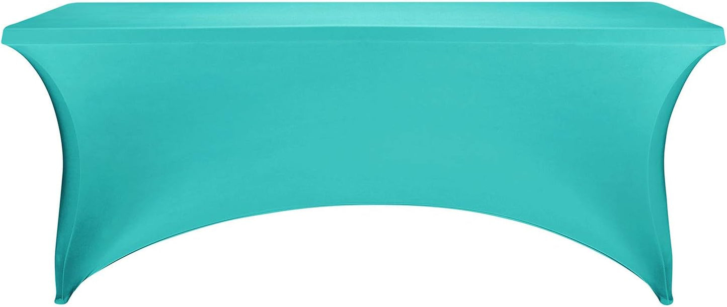 LZY Spandex Fitted Stretch Table Cover for 6 ft or 4ft or 8ft Folding Table, Rectangular Cocktail Tablecover, Perfect for Party and Banquet