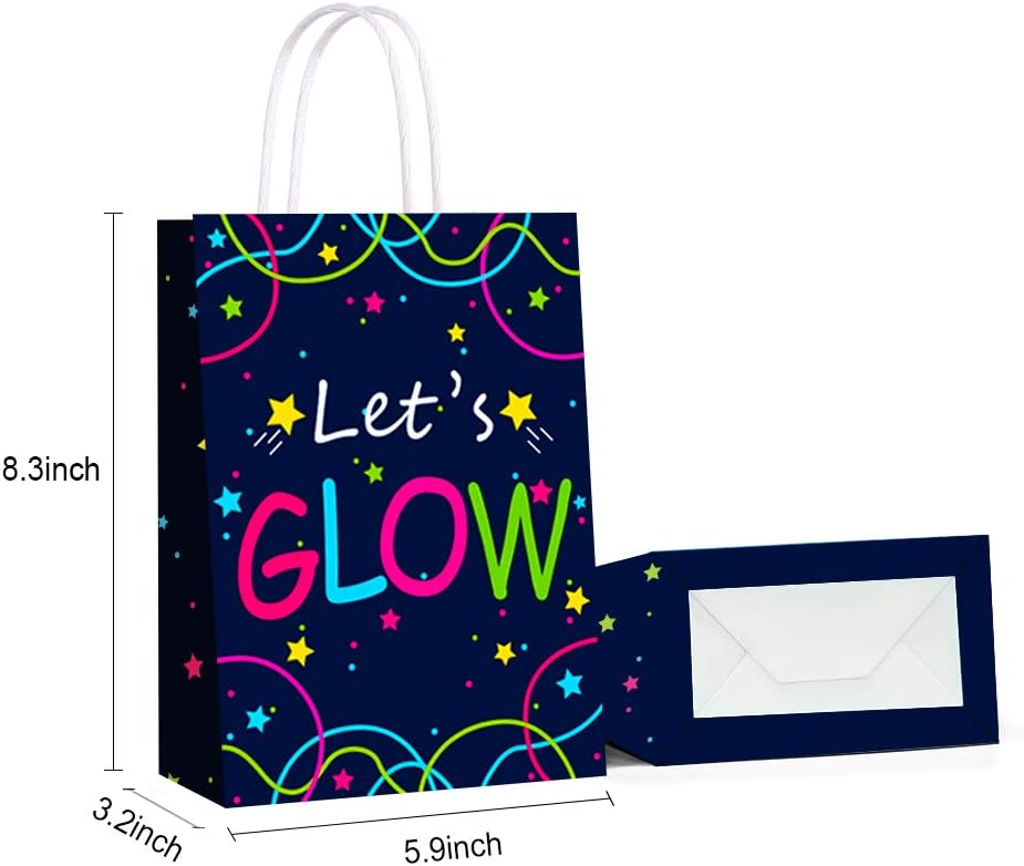 Glow in the Dark Gift Bags, Creative Unique Party Favor Bags Treat Bags for Birthday Party Supplies(12pcs)