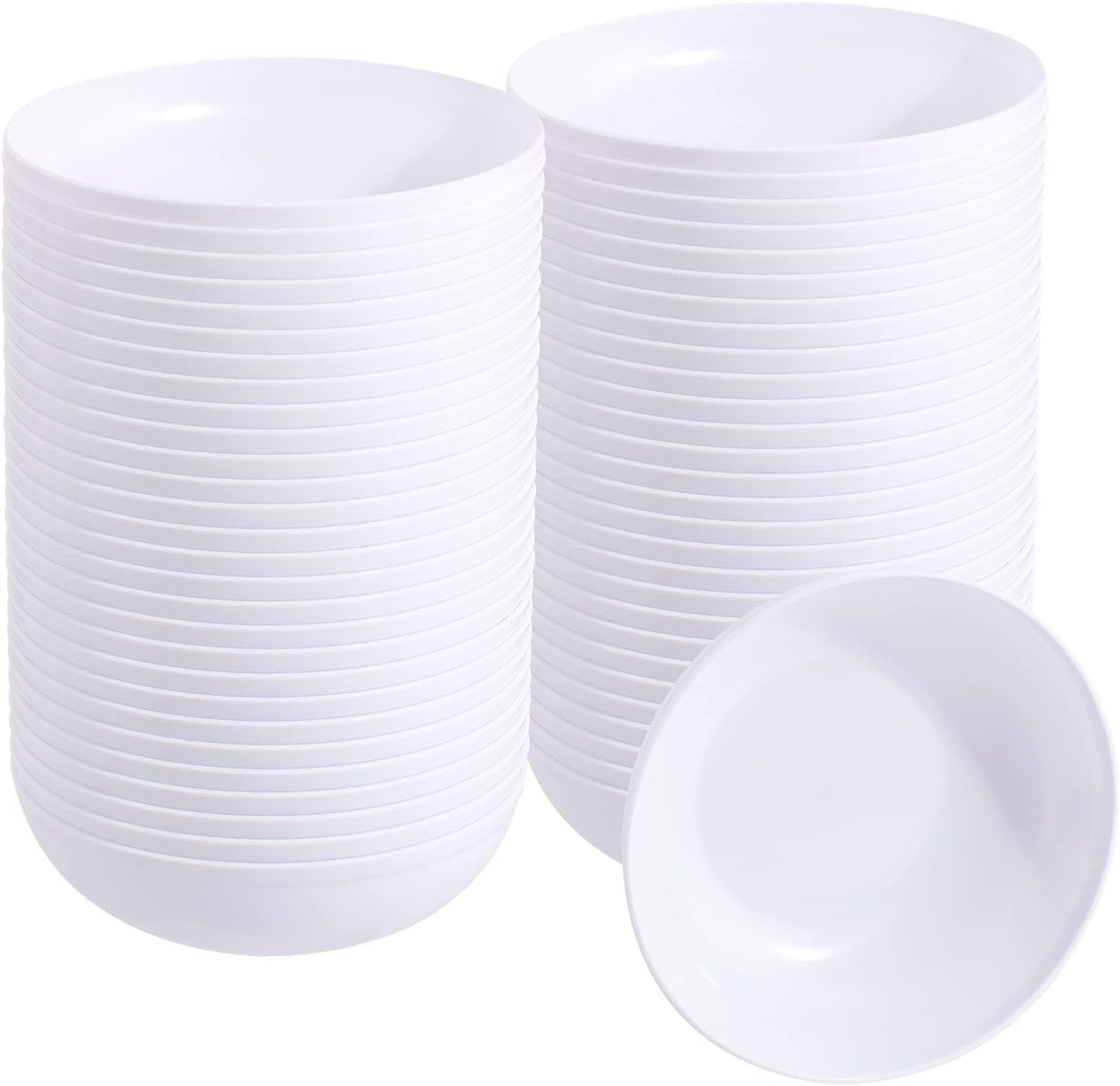 bUCLA 50Pack 12oz White Plastic Bowls - Disposable White Plastic Salsa Bowls Premium Heavy Duty - Ideal for Wedding &Party