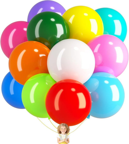 36 Pack 24 Inch Balloons Large Assorted Color Rainbow Latex Big Balloon 12 Kinds Colorful for Birthday Wedding Baby Shower Anniversaries Store Party Decorations