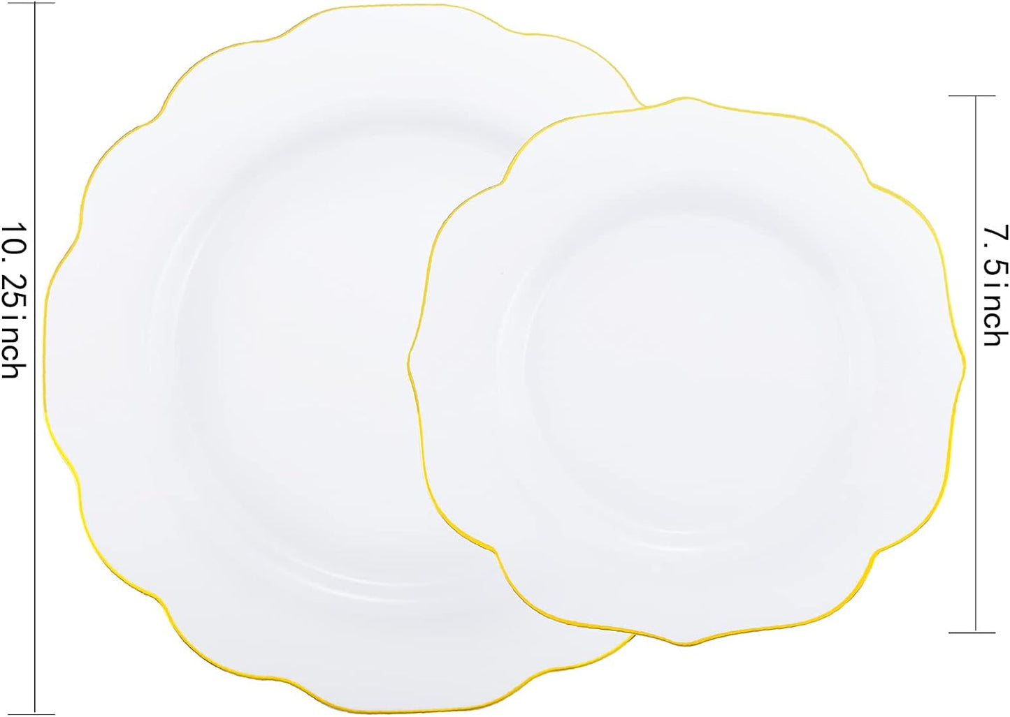 NOCCUR 120PCS Gold Plastic Plates Disposable for 60 Guests - Include 60 Dinner / 60 Dessert Plates Heavy Duty for Fall Party&Thanksgiving