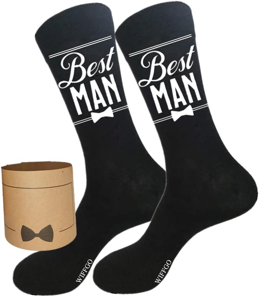 Groomsman Gifts For Men Wedding Gifts Novelty Socks Funny Proposal Gifts Groom Bestman 100% Cotton Crew Socks
