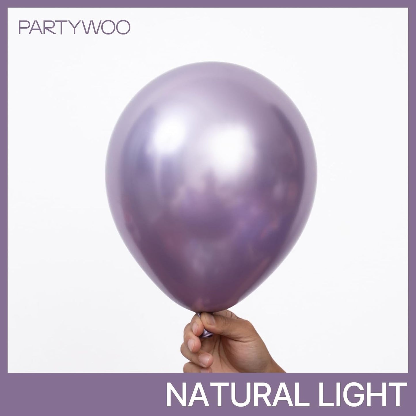 PartyWoo Metallic Purple Balloons 50 pcs 12 Inch Metallic Lavender Light Pastel Purple Lilac Latex Helium Balloons for Graduation Baby Shower Wedding Butterfly Birthday Party Decorations Purple-G130