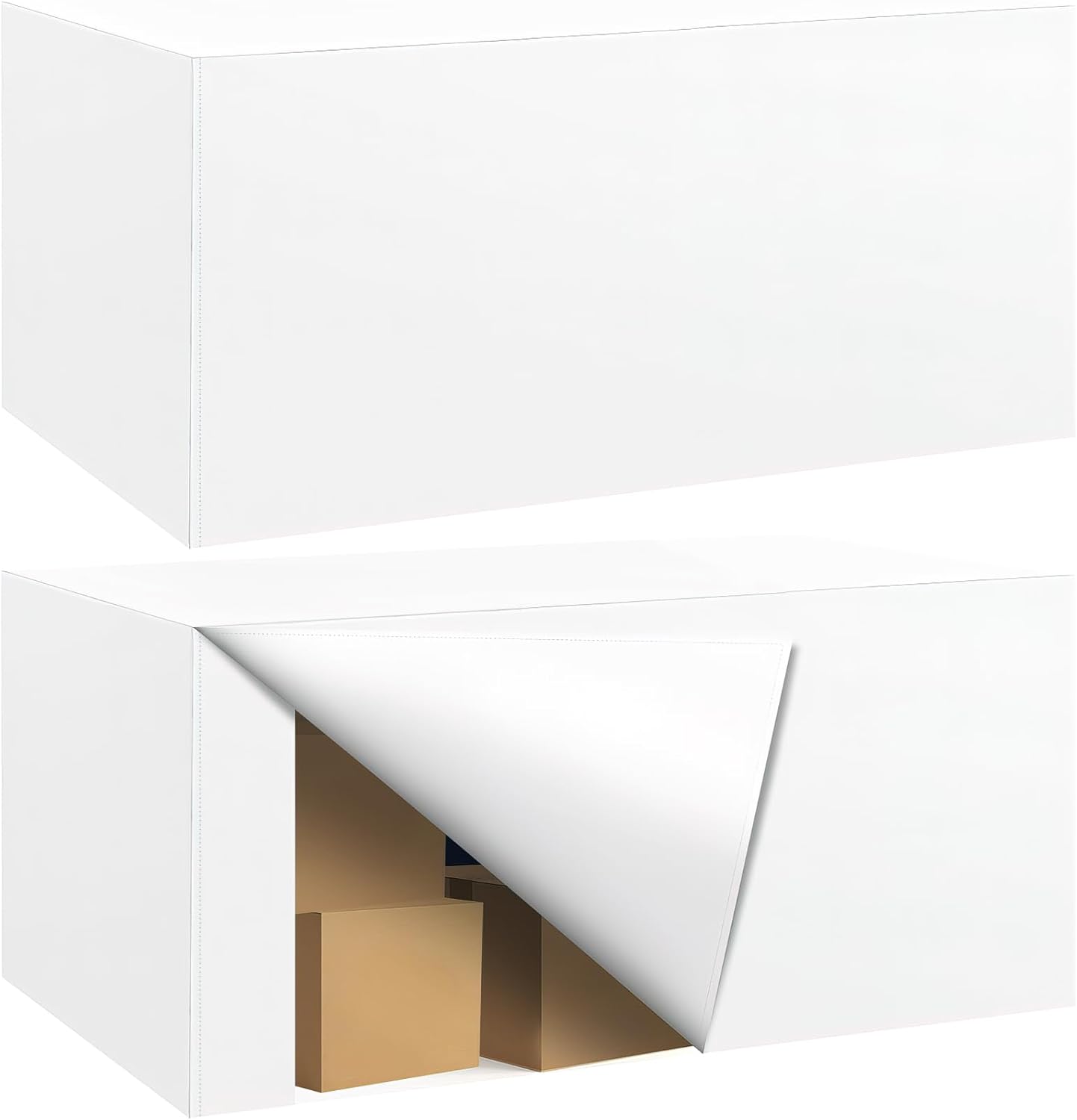 Ascoza 2 Pack Fitted Tablecloth for 6 Foot Rectangle Tables 72 x 30 Inch White Table Covers Water Resistant Polyester Table Cloth for Wedding, Parties,Display, Trade Show (White)