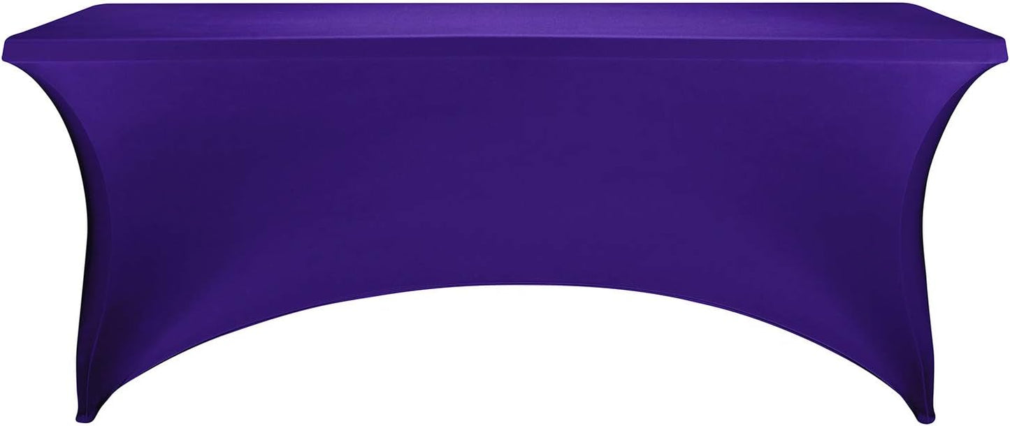 LZY Spandex Fitted Stretch Table Cover for 6 ft or 4ft or 8ft Folding Table, Rectangular Cocktail Tablecloth, Perfect for Party or Banquet