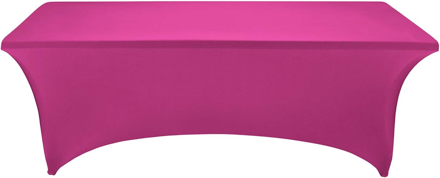 LZY Spandex Fitted Stretch Table Cover for 6 ft or 4ft or 8ft Folding Table, Rectangular Cocktail Tablecloth, Perfect for Party or Banquet