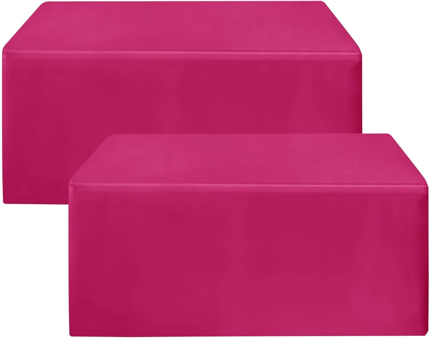 HolidayIdeas Fitted Table Covers for 6 Foot Tables - 72 x 30 Inch - 2 Pack Rectangle Fuchsia/Hot Pink Table Clothes Polyester Fabric Table Cover for Folding Table, Parties, Birthday, Trade Show