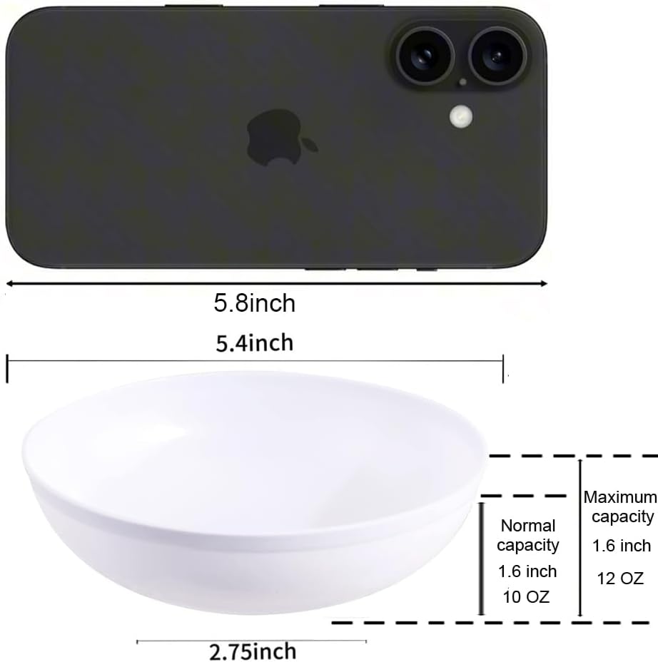 bUCLA 50Pack 12oz White Plastic Bowls - Disposable White Plastic Salsa Bowls Premium Heavy Duty - Ideal for Wedding &Party