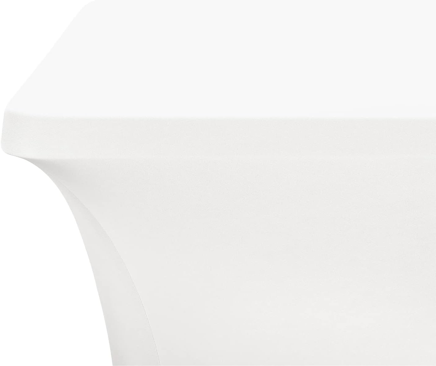 LZY Spandex Table Covers 6 Feet, Stretch/Fitted Table Covers for 6 Feet Folding Table, Rectangular Spandex Table Cloths for Wedding Party or Event (6FT-2PCS, White)