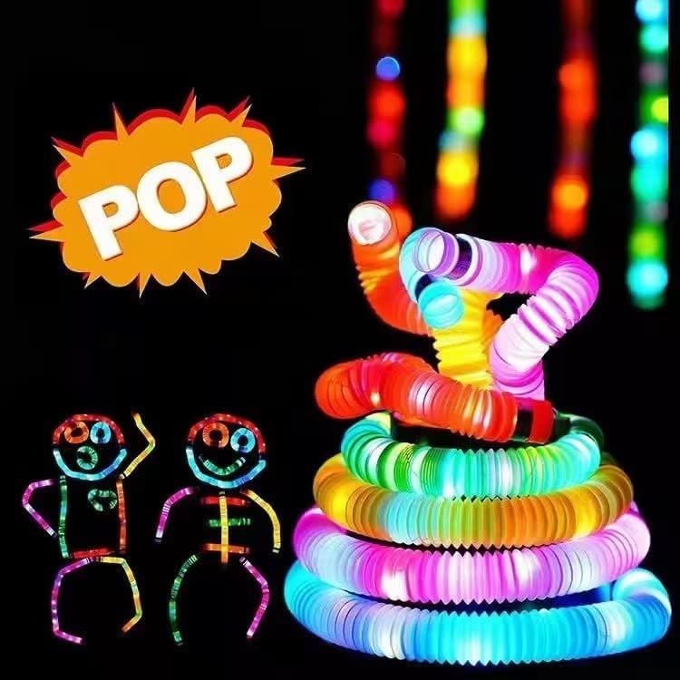 12PCS Multicolor Light Up Glow Necklaces Bracelets Party Favors Accessories for , Glow Sticks Pop Tubes for kids,Glow Birthday Camping Wedding Party Supplies Decorations for Boys Girls