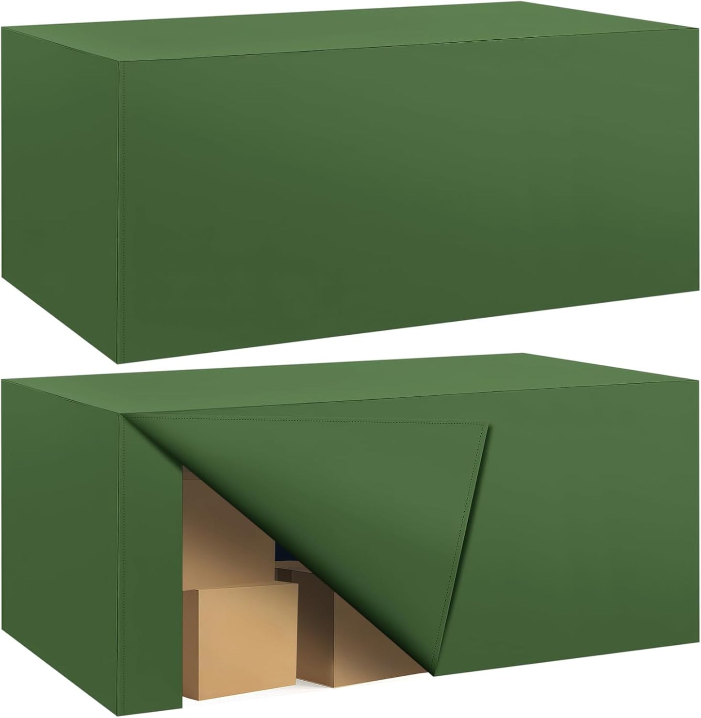 Ascoza 2 Pack Fitted Tablecloth for 8 Foot Rectangle 96 x 30 Inch Willow Table Covers Water Resistant Polyester Cloth for Folding, Parties,Display, Trade Show (Willow)