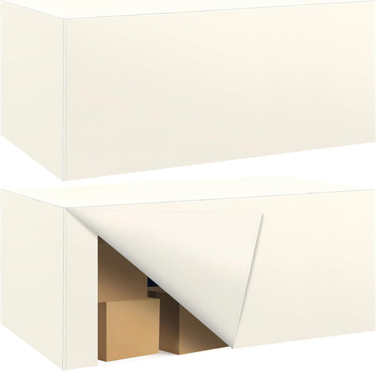 Ascoza 2 Pack Fitted Tablecloth for 8 Foot Rectangle Tables 96 x 30 Inch Ivory Table Covers Water Resistant Polyester Table Cloth for Wedding, Parties,Display, Trade Show (Ivory)