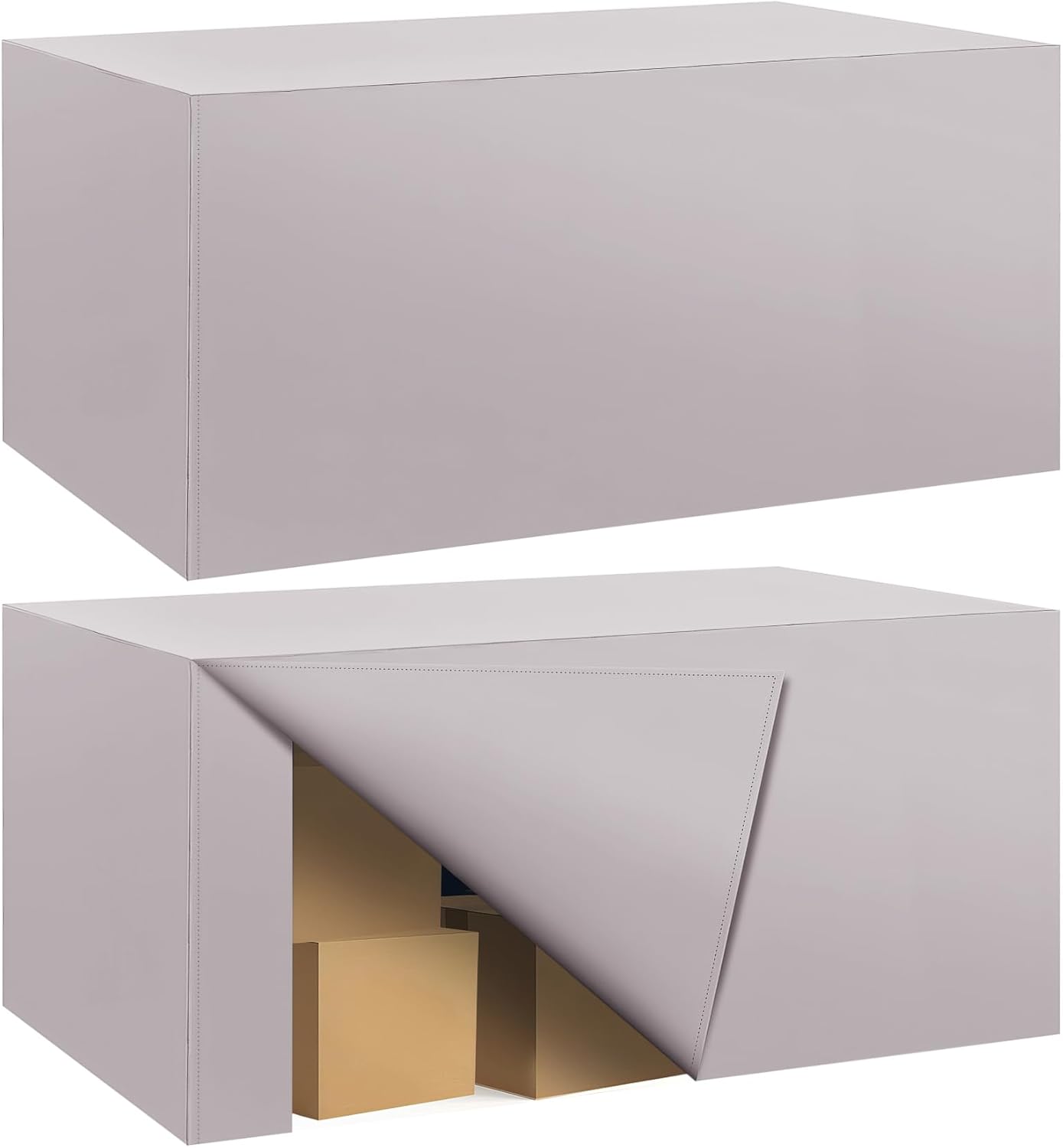 Ascoza 2 Pack Fitted Tablecloth for 6 Foot Rectangle 72 x 30 Inch Silver Table Covers Water Resistant Polyester Cloth for Folding, Parties,Display, Trade Show (Silver)