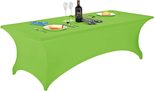 LZY Spandex Fitted Stretch Table Cover for 6 ft or 4ft or 8ft Folding Table, Rectangular Cocktail Tablecloth, Perfect for Party or Banquet