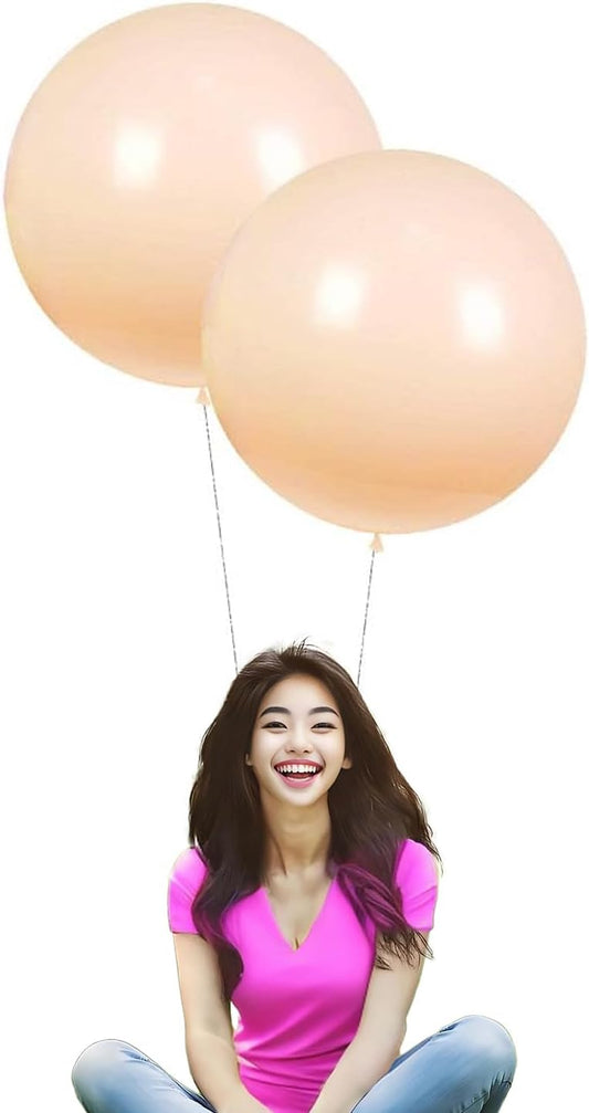 24 Inch Latex Round Balloons 10 Pack Macaron Orange Thick Big Balloons for Photo Shoot Wedding Baby Shower Birthday Party Decorations by IN-JOOYAA