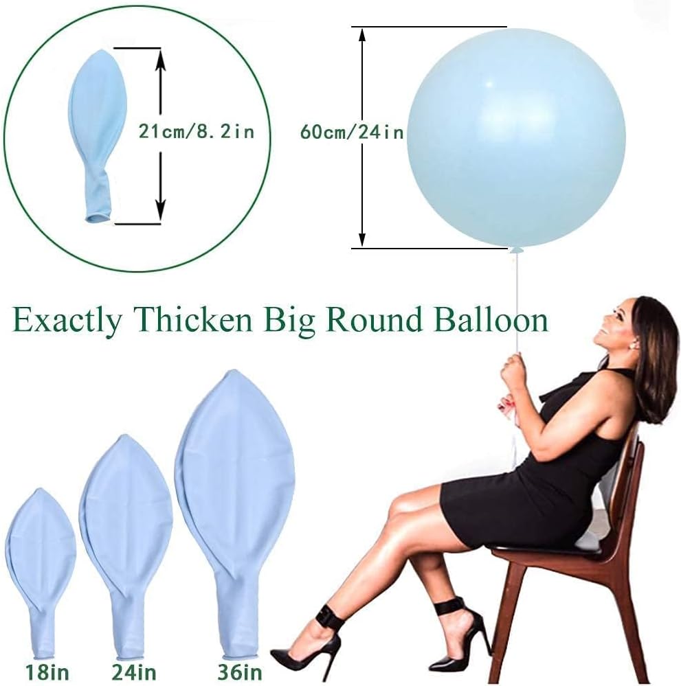 24 Inch Latex Round Balloons 10 Pack Black and White Thick Giant Balloons for Photo Shoot Wedding Baby Shower Birthday Party Decorations by IN-JOOYAA
