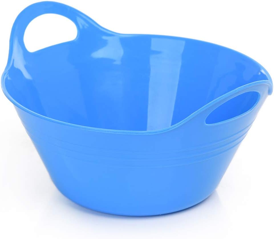 Mintra Home Plastic Bowls with Handles (1.8L Medium 2pk, Blue)