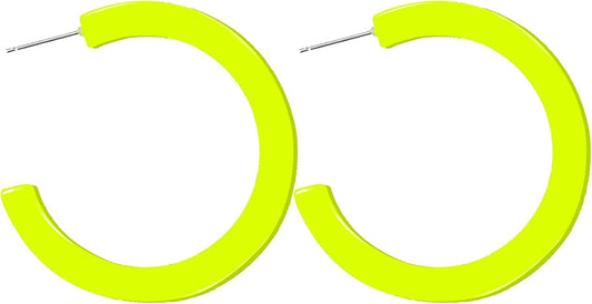 80s 90s Neon Earrings for Women Retro Cassette Tape Hoop Earring Candy Color Lightweight Acrylic Stud Dangle Earrings for 80S Costume Outfits Dancing Glow Party Accessories