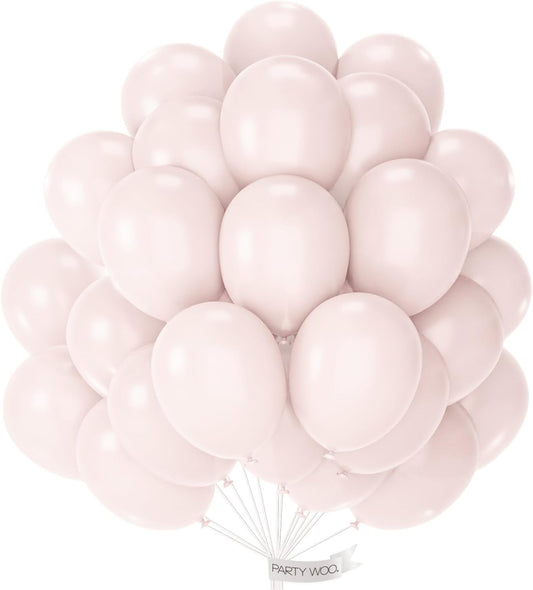 PartyWoo Beige Balloons 50 pcs 12 Inch Cream Ivory Sand White Nude Balloons Wedding Bridal Graduation Baby Shower Gender Reveal Birthday Boho Party Decorations White-F60