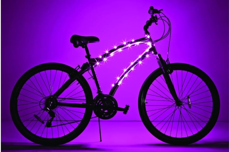 Brightz CosmicBrightz LED Bike Frame Rope Light - 6.5-Foot String Rope - Battery-Powered with On/Off Switch - Ultra Bright Color Keeps Your Ride Fun and Safe for Kids, Teens, & Adults