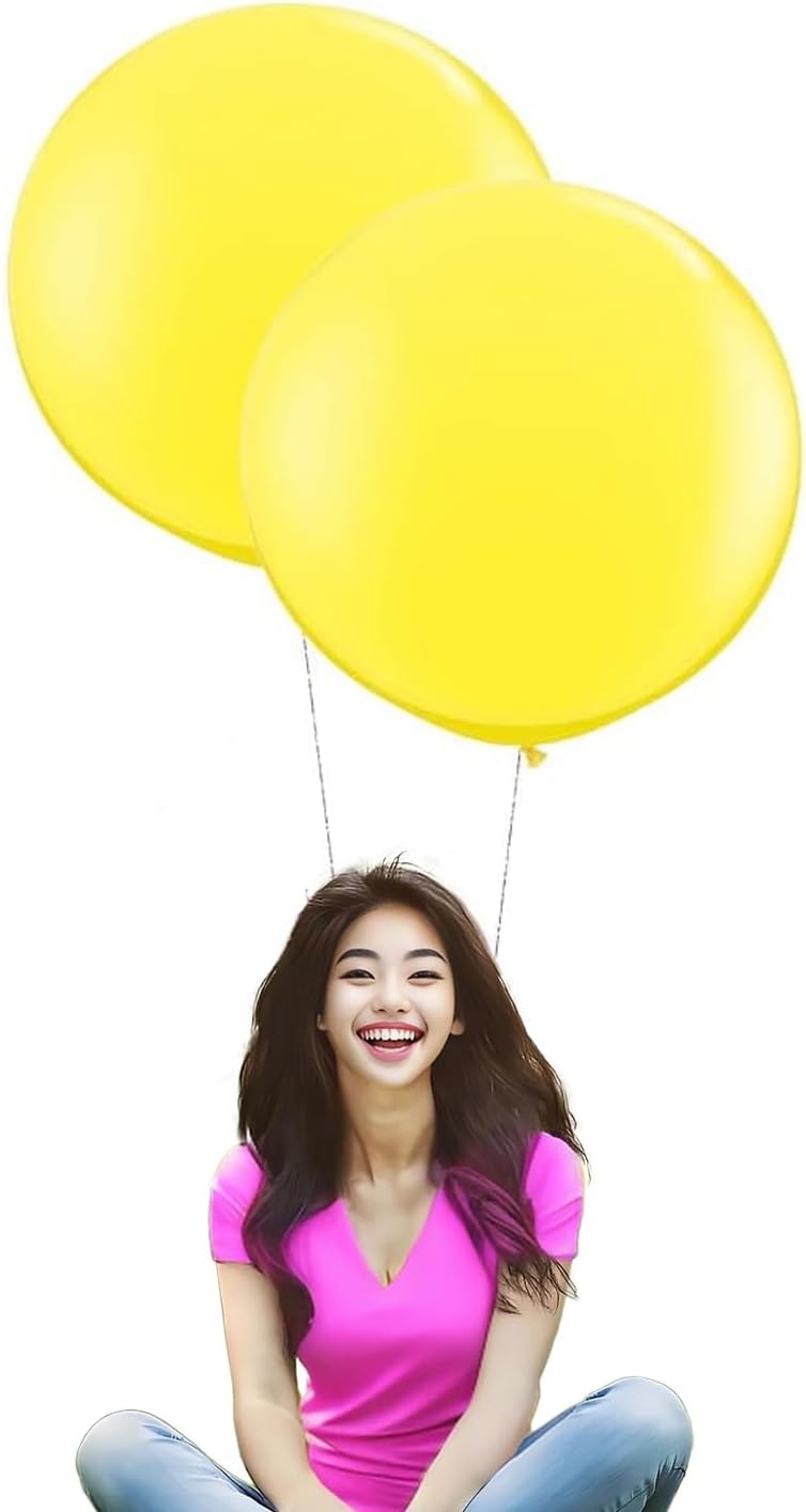 IN-JOOYAA 10Pcs 24 Inch Balloons Yellow Giant Round Balloons Large Balloon For Wedding Baby Shower Birthday Party Decorations