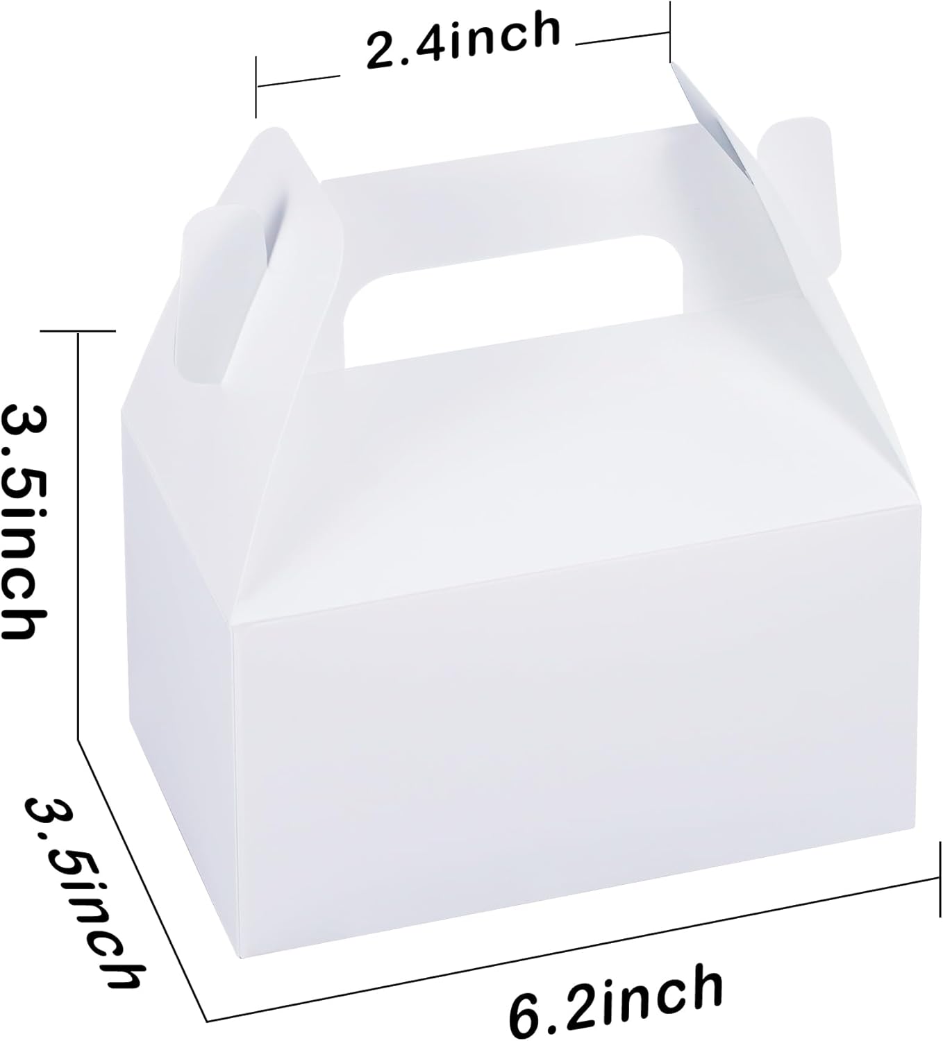 XAGLVV 24 Pack White Gable Boxes with Handles Goodie Party Favor Gift Boxes for Wedding Birthday Baby Shower Graduation Christmas Party Favors