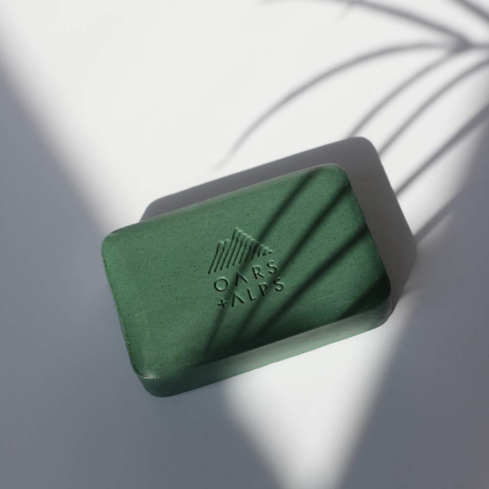 Oars + Alps Peppermint Charcoal Exfoliating Men's Bar Soap, Dermatologist Tested and Made with Clean Ingredients, Travel Size, 3 Pack, 6 Oz Each