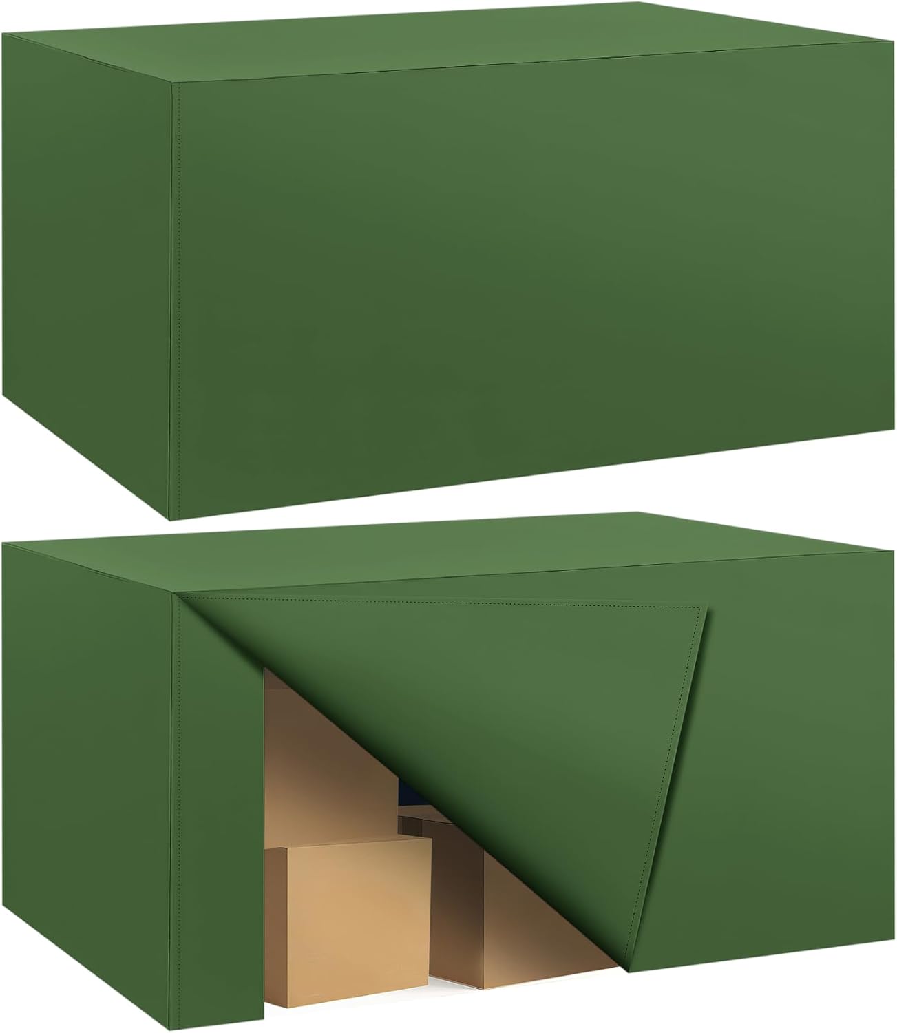 Ascoza 2 Pack Fitted Tablecloth for 4 Foot Rectangle 48 x 24 Inch Willow Table Covers Water Resistant Polyester Cloth for Folding, Parties,Display, Trade Show (Willow)