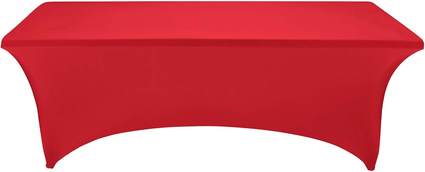 LZY Spandex Fitted Stretch Table Cover for 6 ft or 4ft or 8ft Folding Table, Rectangular Cocktail Tablecloth, Perfect for Party or Banquet