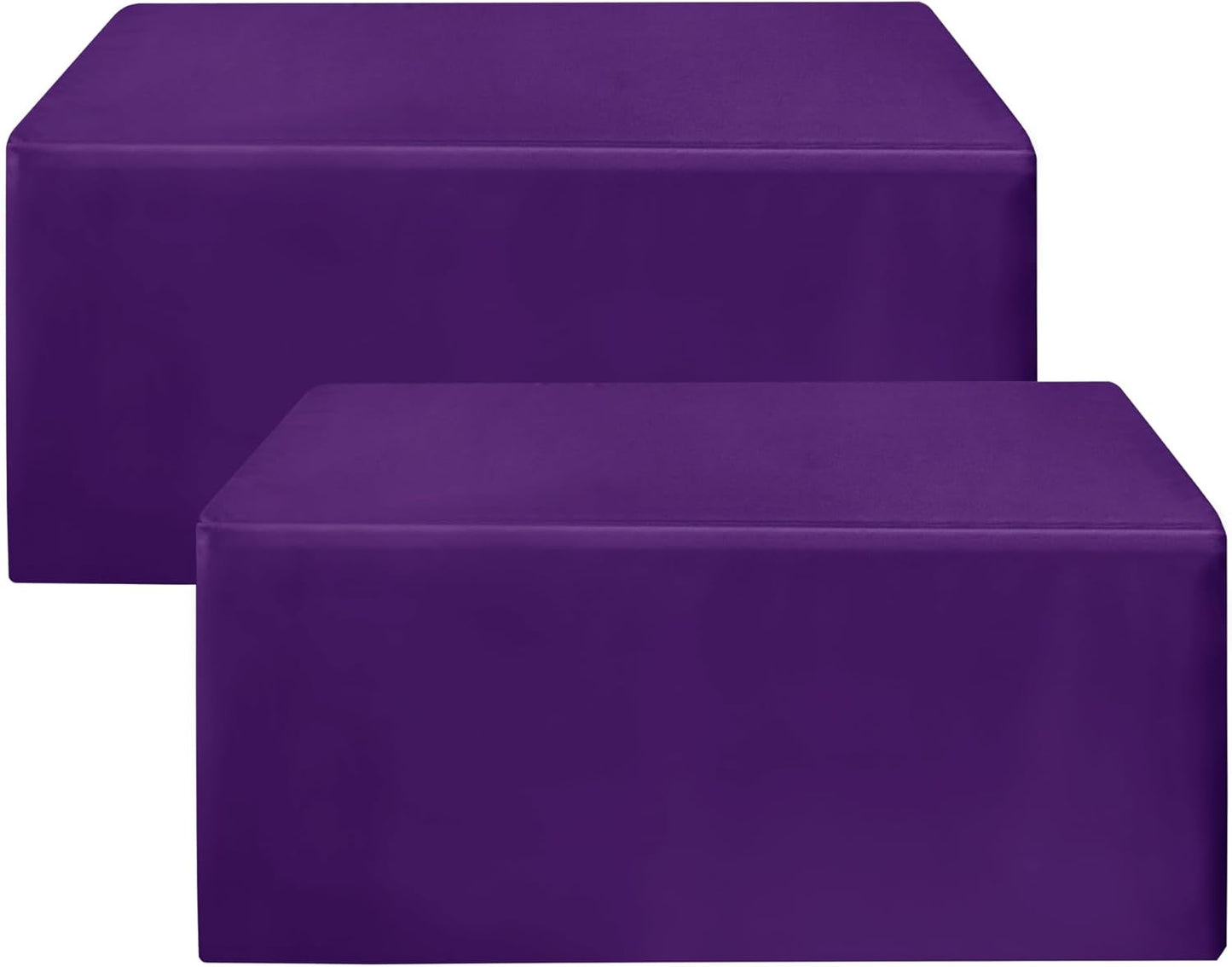 HolidayIdeas Fitted Purple Table Covers - 96 x 30 Inch - 2 Pack Rectangle Tablecloths for 8 Foot Tables, Polyester Fabric Tablecloth for Birthday Parties, Holiday Dinner, Trade Show