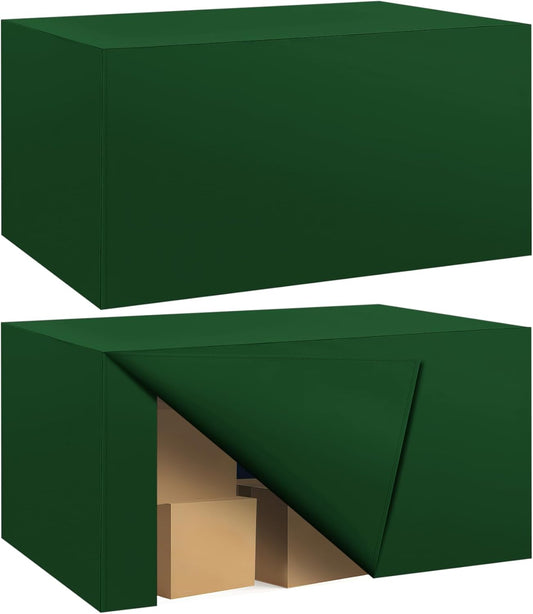 Ascoza 2 Pack Fitted Tablecloth for 4 Foot Rectangle 48 x 24 Inch Hunter Table Covers Water Resistant Polyester Cloth for Folding, Parties,Display, Trade Show (Hunter)