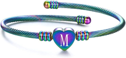 VQYSKO Gold Bracelets for Girls-A to Z Stainless Steel Heart Initial Girl Jewellery, Birthday Gifts for Girls