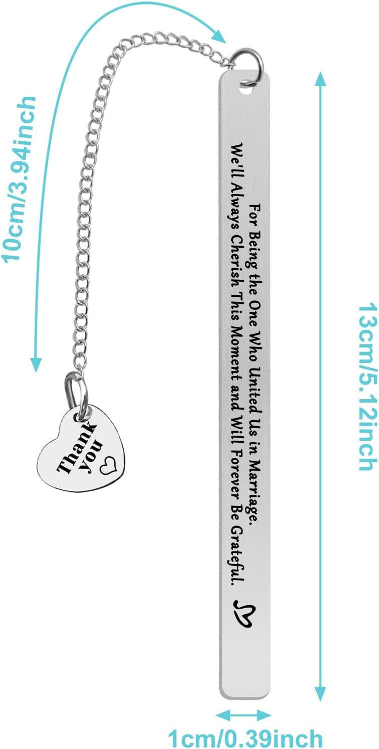 Wedding Officiant Gifts Bookmark Thank You Gifts for Wedding Guest Wedding Planner Gifts Wedding Officiant Appreciation Gifts Wedding Coordinator Gift Bridal Party Gift