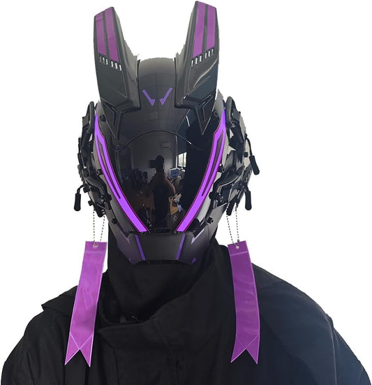 KYEDAY Punk Mask for Men,LED Mask for Women,Futuristic Punk Techwear, Cosplay Halloween Fit Party Music Festival Accessories