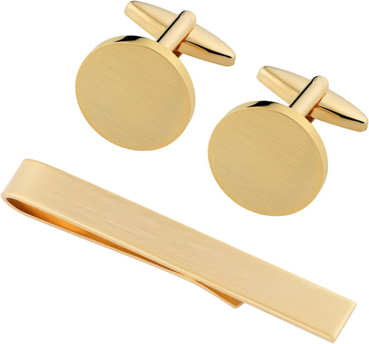 GWD Cufflinks and Tie Clip Set for Men Personalized Cuff Links Business Wedding Father's Day Gift