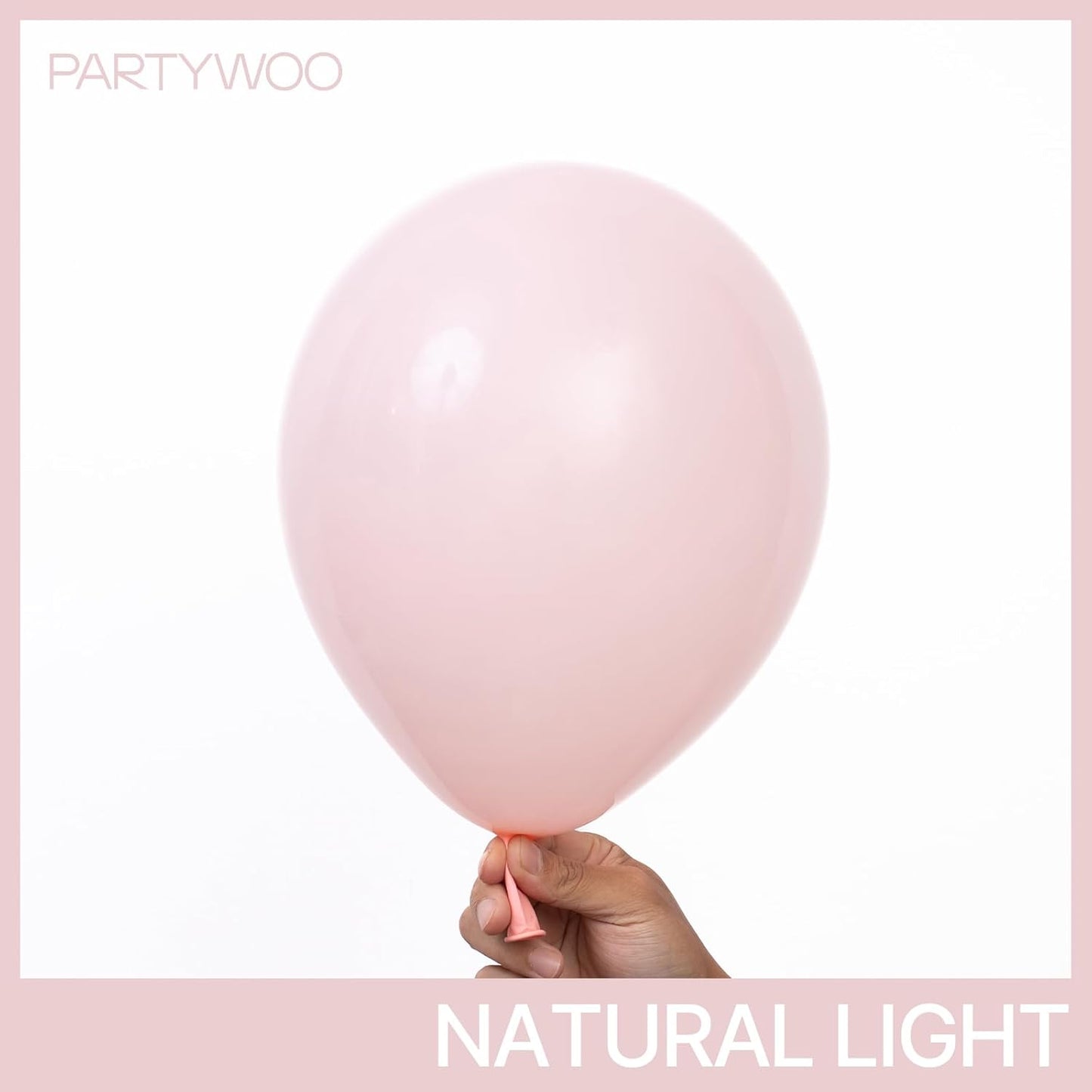 PartyWoo Light Pink Balloons 50 pcs 12 Inch Pastel Baby Pale Pink Orange Latex Helium Balloons for Baby Shower Gender Reveal Engagement Wedding Princess Birthday Party Decorations Pink-Q18