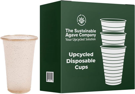 Sustainable Agave Co - Sweet Agave Fiber Cups - 12 Ounce - 50 Count Plant-Based, Made With Upcycled Materials - Clear
