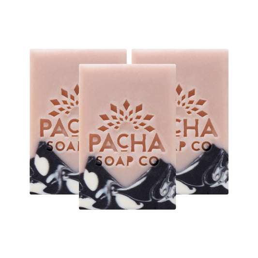 Pacha Soap Co. Bar Soap, White Blossom & Fig, 4 oz, 3-Pack (12 oz Total) - Premium, Hydrating, Moisturizing, Face Wash, Hand Cleanser, Body Wash, Handcrafted in the USA