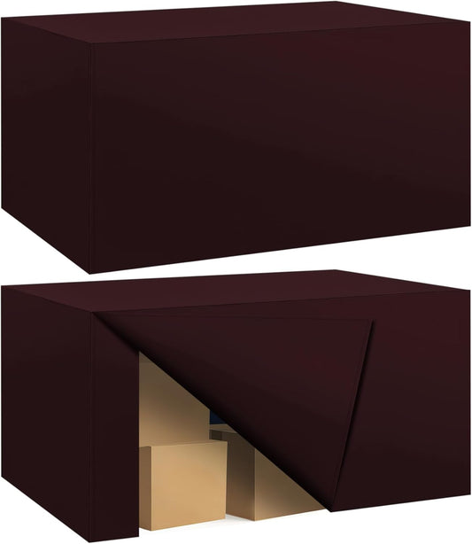 Ascoza 2 Pack Fitted Tablecloth for 4 Foot Rectangle 48 x 24 Inch Eggplant Table Covers Water Resistant Polyester Cloth for Folding, Parties,Display, Trade Show (Eggplant)