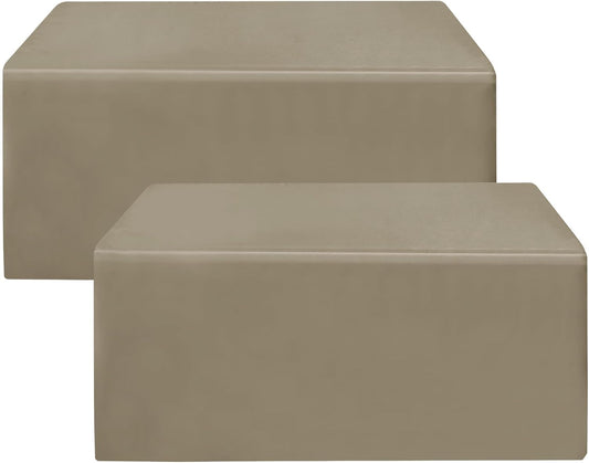 HolidayIdeas 2 Pack Fitted Tableclothes - 48 x 24 Inch - Taupe Rectangle Tablecloths for 4 Foot Tables, Polyester Fabric Table Covers for Parties, Holiday Dinner, Wedding, Trade Show