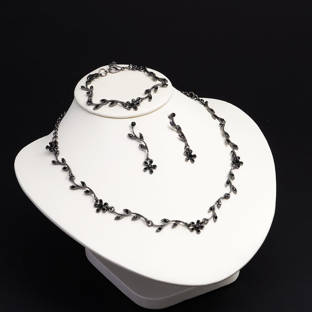 Crystal Necklace Earrings Bracelet Bridal Wedding Jewelry Set Rhinestone Choker Necklace For Brides Bridesmaid