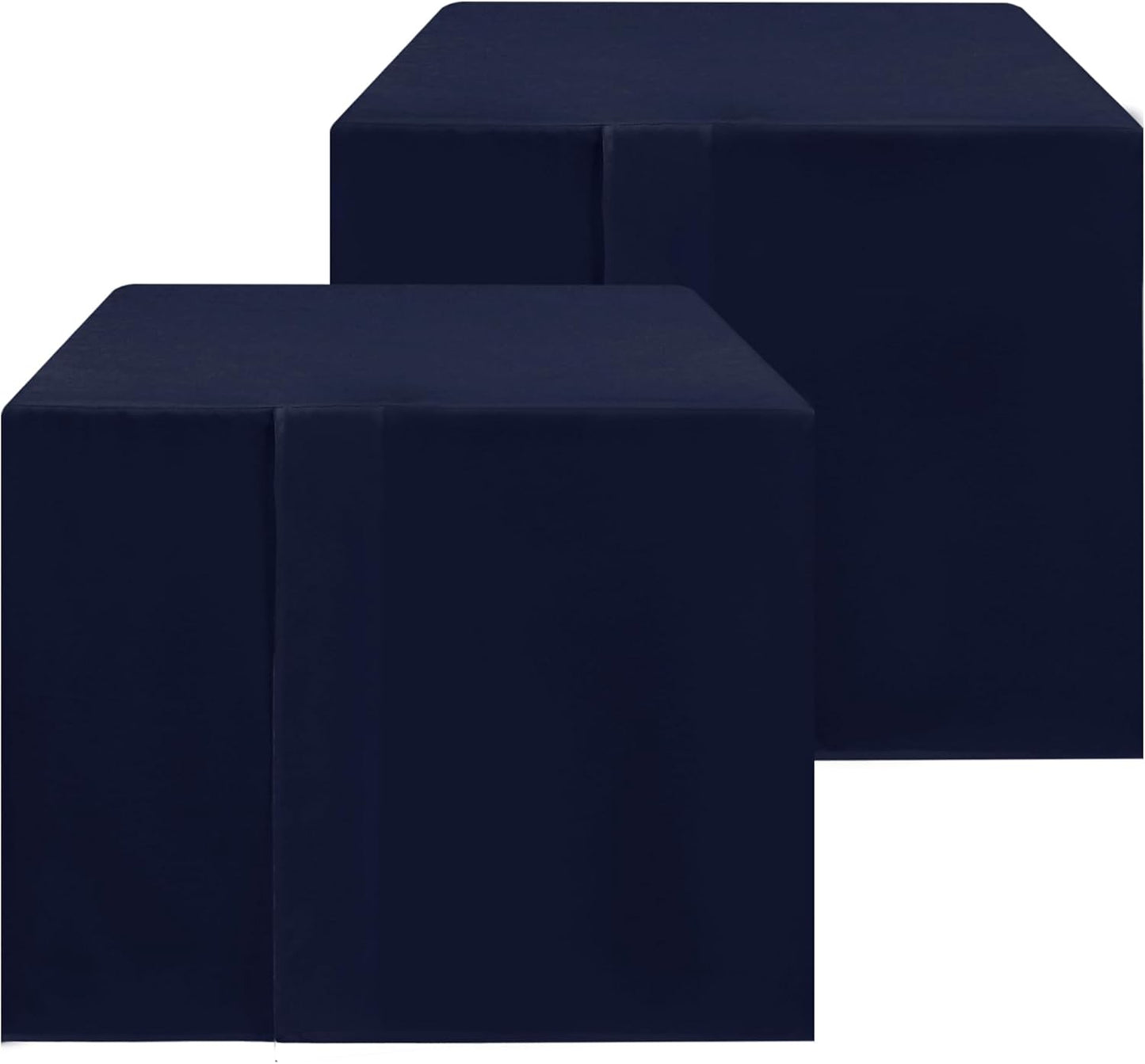 HolidayIdeas 2 Pack Square Fitted Table Covers - 34 x 34 Inch -Card Table Clothes Washable Tablecloth Protectors for Parties, Holiday Dinner, Trade Show, Vendor Stand, Navy