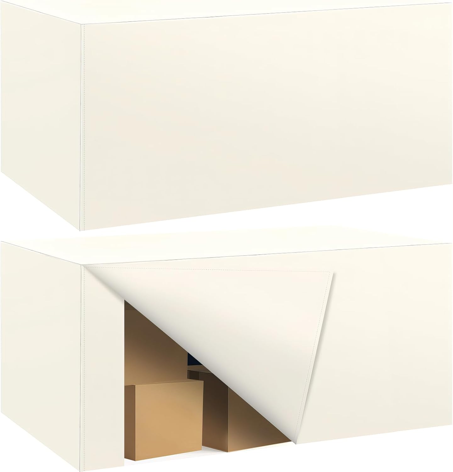 Ascoza 2 Pack Fitted Tablecloth for 6 Foot Rectangle Tables 72 x 30 Inch Ivory Table Covers Water Resistant Polyester Table Cloth for Wedding, Parties,Display, Trade Show (Ivory)