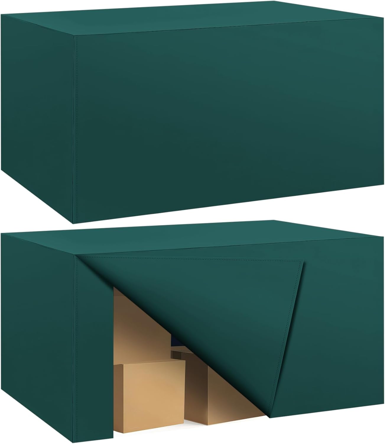 Ascoza 2 Pack Fitted Tablecloth for 4 Foot Rectangle 48 x 24 Inch Peacock Blue Table Covers Water Resistant Polyester Cloth for Folding, Parties,Display, Trade Show (Peacock Blue)