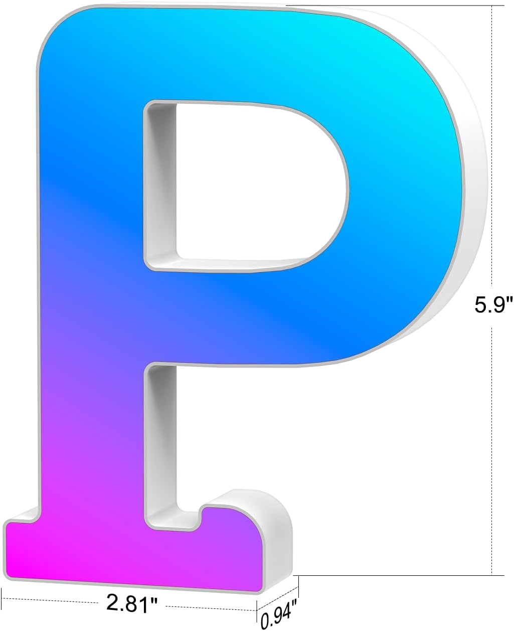 Light Up Letters Marquee Letter - Music Sync RGB Color Changing LED Lights Letter Logo Game Lights for Girls Women Party Birthday Christmas Valentine's Day Wall Desktop Decoration (MRGB-P)