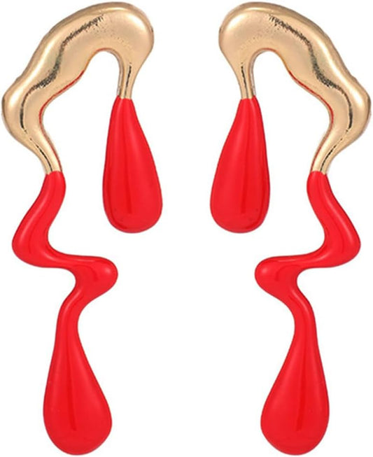 Irregular WaterDrop Earrings Melted Liquid Asymmetrical Drop Earrings for Women Embrace Minimalist Statement Earrings Jewelry