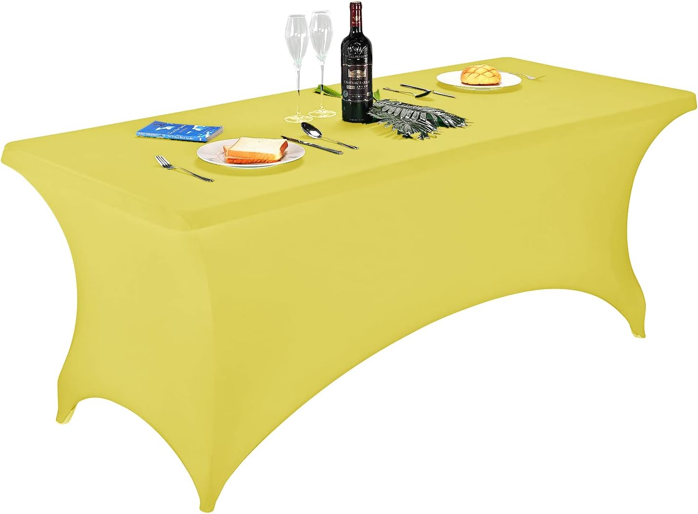 LZY Spandex Fitted Stretch Table Cover for 6 ft or 4ft or 8ft Folding Table, Rectangular Cocktail Tablecloth, Perfect for Party or Banquet