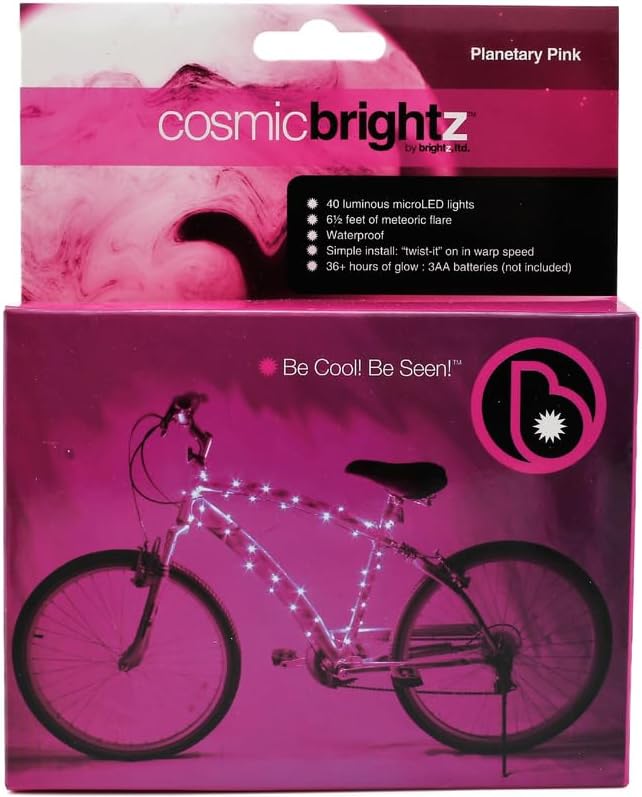 Brightz CosmicBrightz LED Bike Frame Rope Light - 6.5-Foot String Rope - Battery-Powered with On/Off Switch - Ultra Bright Color Keeps Your Ride Fun and Safe for Kids, Teens, & Adults