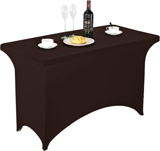 LZY Spandex Fitted Stretch Table Cover for 4ft or 6ft or 8ft Folding Table, Rectangular Cocktail Tablecloth, Perfect for Party or Banquet
