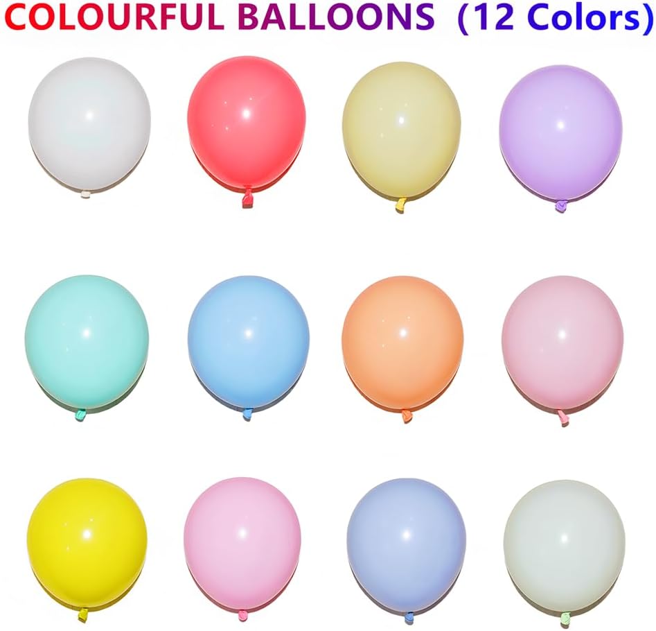 400 Pack Pastel Balloons 12 Inch Candy Colored Multicolor Rainbow Assorted Colors Macaron Latex Bulk Balloon 12 Kinds Colorful for Birthday Wedding Bridal Baby Shower Supplies Party Decorations